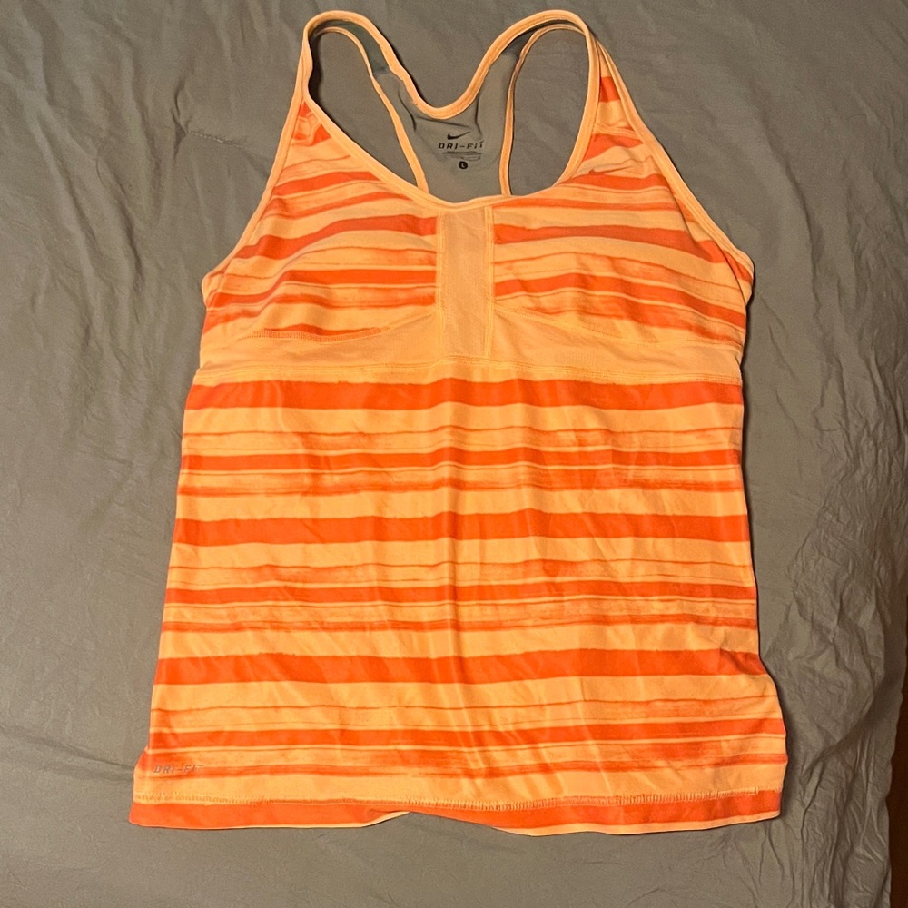 Nike Dri-FIT Orange and Gray Tank Top